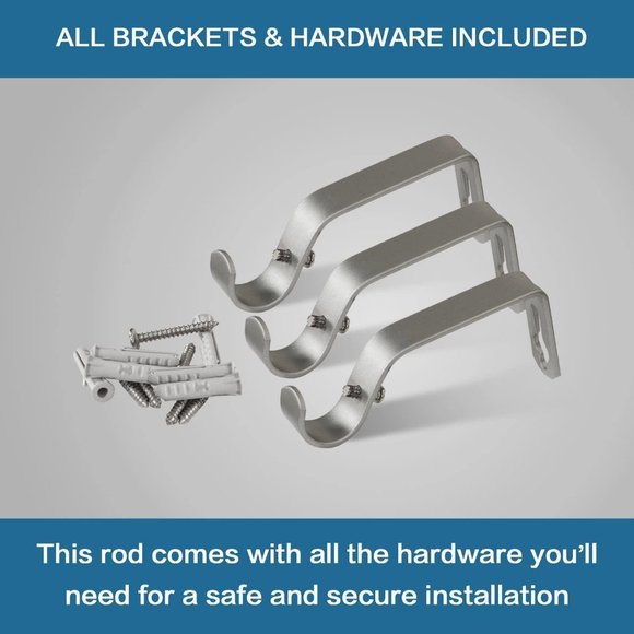 Curtain Rods for Windows 48 to 84 Inches Adjustabl - Picture 3 of 6